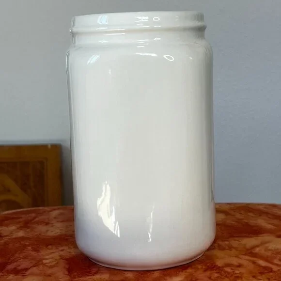 Ivory Gold Sugar Skeleton Vase Canister With Multi-Color Floral - Picture 4 of 11